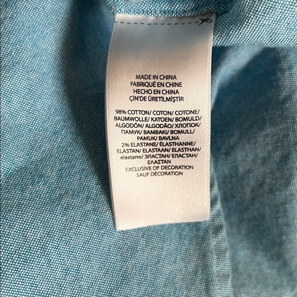 Ralph Lauren Blue Button Down Shirt Embroidered Pony Slim Fit Stretch Oxford XXL - Picture 3 of 6